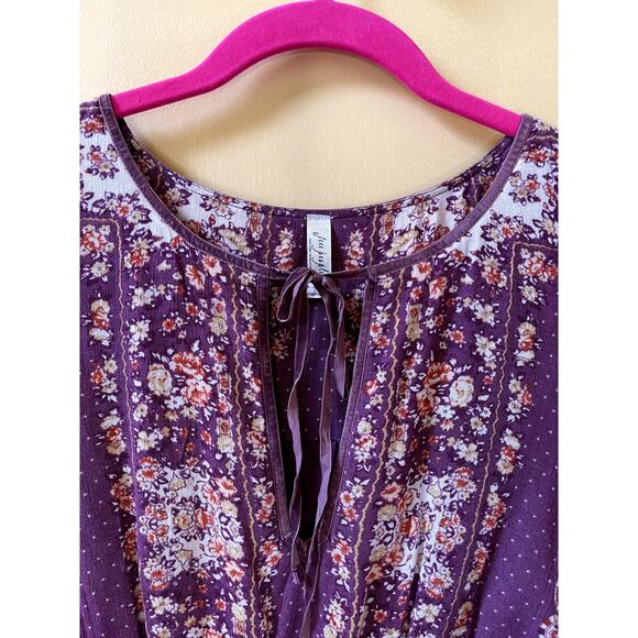 Free People Bridgette Mini Dress Bohemian Floral Print Mini Size S - Picture 5 of 8